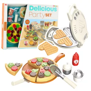 LEAN TOYS Zestaw do Pizzy i Gofrów z Akcesoriami Kuchennymi dla Dzieci