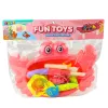 LEAN TOYS Zestaw Wędkarski: Stół Krab, 10 Rybek, Wędka, Cedzak, Różowy