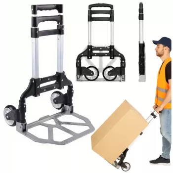 LEAN Lekki Składany Aluminiowy Wózek Transportowy Magazynowy 70kg