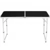 LEAN Składany Stół Kempingowy Regulowany Aluminiowy Czarny 120x60cm