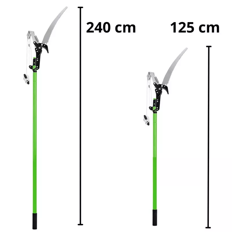 LEAN Sekator teleskopowy z piłą do gałęzi 2w1 na tyczce 125-240 cm