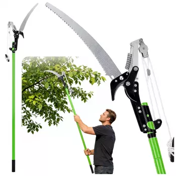 LEAN Sekator teleskopowy z piłą do gałęzi 2w1 na tyczce 125-240 cm