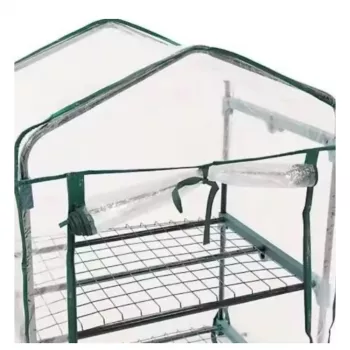 LEAN Mini Szklarnia Balkonowa Ogród 4 Metalowe Półki Folia PCV 69 x 49 x 157 cm