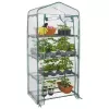 LEAN Mini Szklarnia Balkonowa Ogród 4 Metalowe Półki Folia PCV 69 x 49 x 157 cm