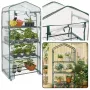 LEAN Mini Szklarnia Balkonowa Ogród 4 Metalowe Półki Folia PCV 69 x 49 x 157 cm