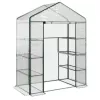 LEAN Mini Szklarnia Balkonowa 4 Metalowe Półki Folia PCV 195 x 143 x 73 cm