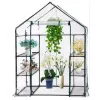 LEAN Mini Szklarnia Balkonowa 4 Metalowe Półki Folia PCV 195 x 143 x 73 cm