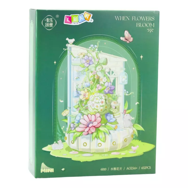 LEAN TOYS Klocki konstrukcyjne Kompozycja kwiatowa z wieżą LED 632 szt.