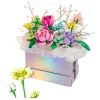 LEAN TOYS Klocki konstrukcyjne Kompozycja w pudełku Flower Box Purple LED 706szt