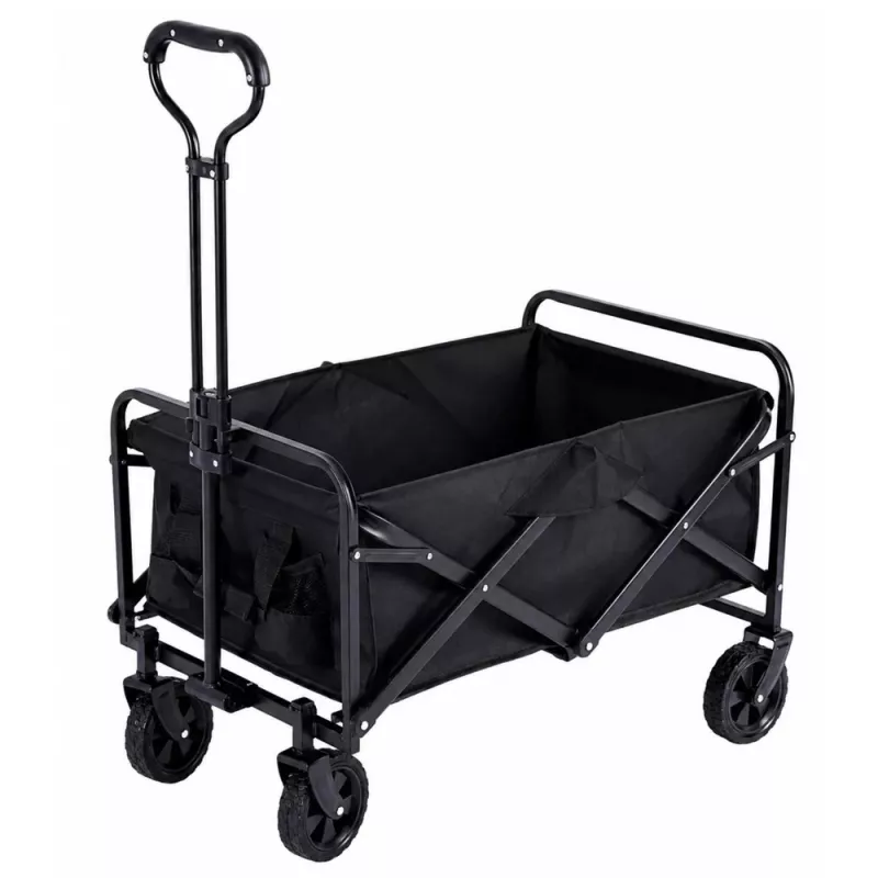 LEAN Składany wózek ogrodowo-plażowy transportowy czarny 120L