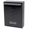 Skrzynka pocztowa LEAN na listy, stal ocynkowana, czarna, 32x21,5x8,5 cm