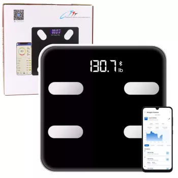 LEAN Elektroniczna Waga Łazienkowa z Funkcją Smart Bluetooth, Aplikacja BMI BMR