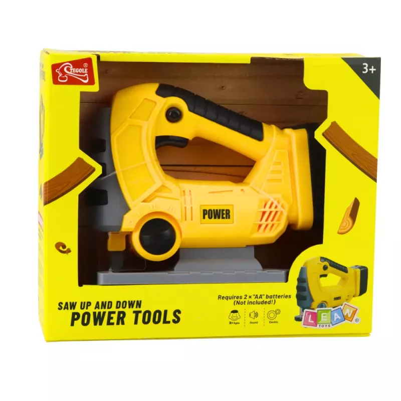 LEAN TOYS Bezprzewodowa Piła Wyrzynarka dla Dzieci Światła i Dźwięki Żółty