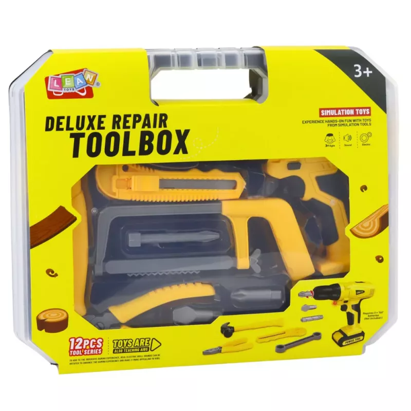 LEAN TOYS DIY Kit Wiertarka Narzędzia Światła Dźwięki Walizka