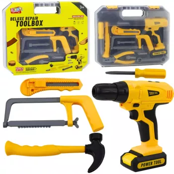 LEAN TOYS DIY Kit Wiertarka Narzędzia Światła Dźwięki Walizka