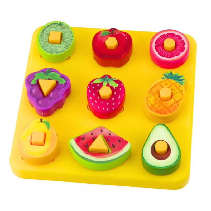 LEAN TOYS Układanka Edukacyjna Dla Dzieci Geometryczne Owoce Przeplatanie
