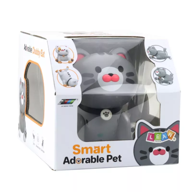 LEAN TOYS Interaktywny Robot Kotek Zdalnie Sterowany RC Szary