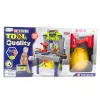 LEAN TOYS Stół majsterkowicza 2w1 Walizka z narzędziami Śrubokręt Kask 133 elementy