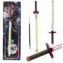 LEAN Katana Sword Anime Ballpoint Pen Metal Black Ink Replaceable Refill White and Yellow