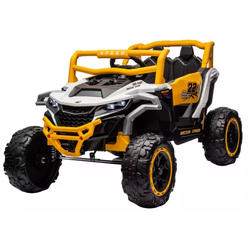 LEAN CARS M1 Biało-żółty pojazd akumulatorowy 4x4