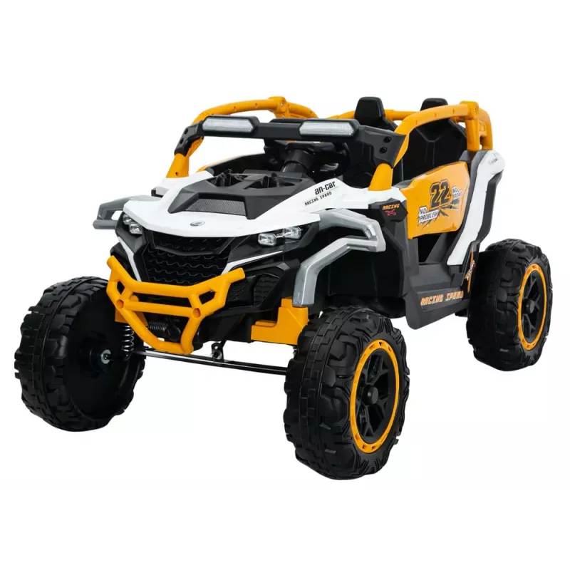 LEAN CARS M3 Żółto-Biały Pojazd Zasilany Bateryjnie 4x4