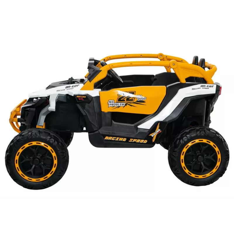 LEAN CARS M3 Żółto-Biały Pojazd Zasilany Bateryjnie 4x4
