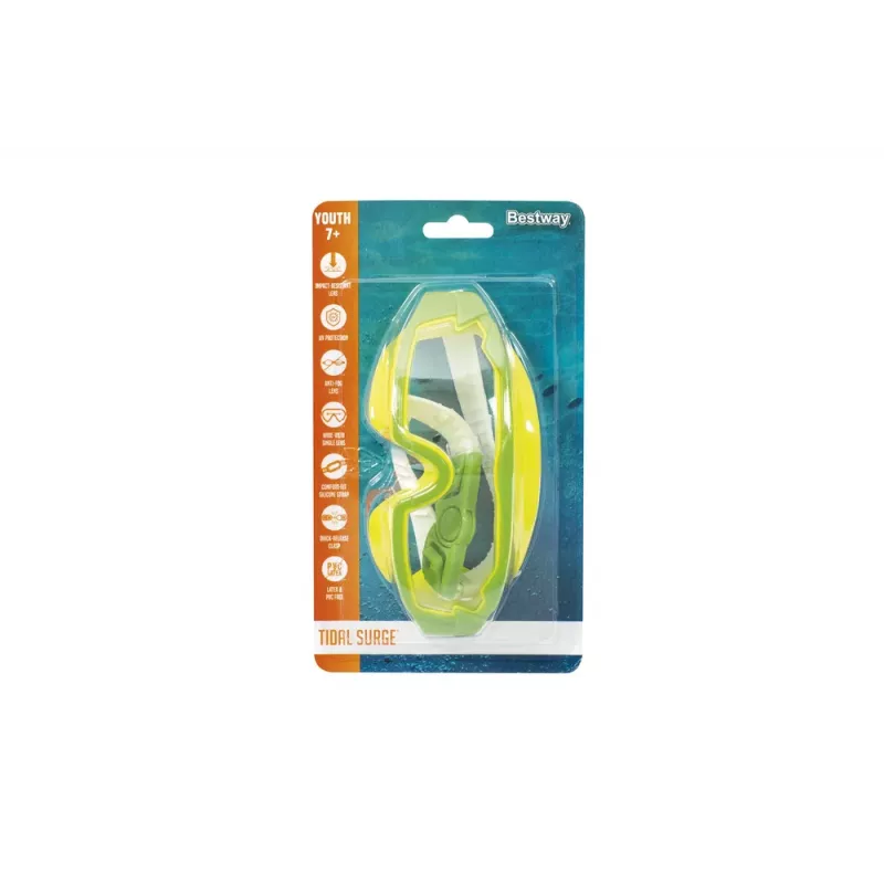 Bestway 21179 Zielone Okulary Pływackie z Ochroną UV i Powłoką Przeciwmgielną