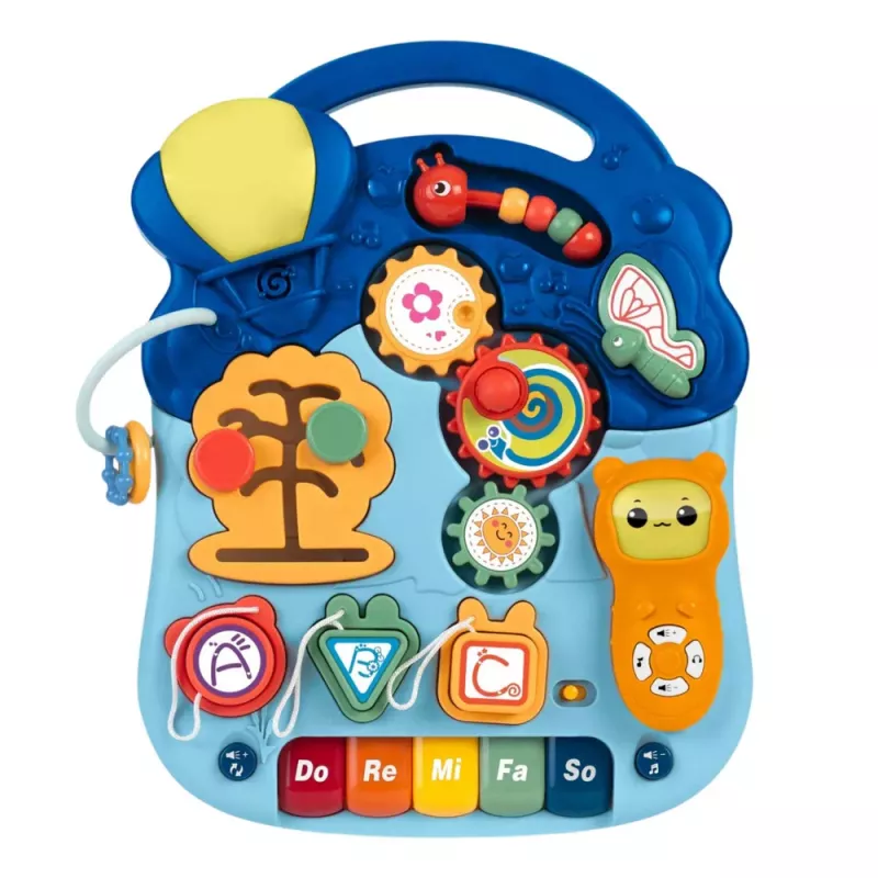 LEAN TOYS Interaktywny Stół Edukacyjny dla Maluchów Światła i Dźwięki Pastel 6-w-1