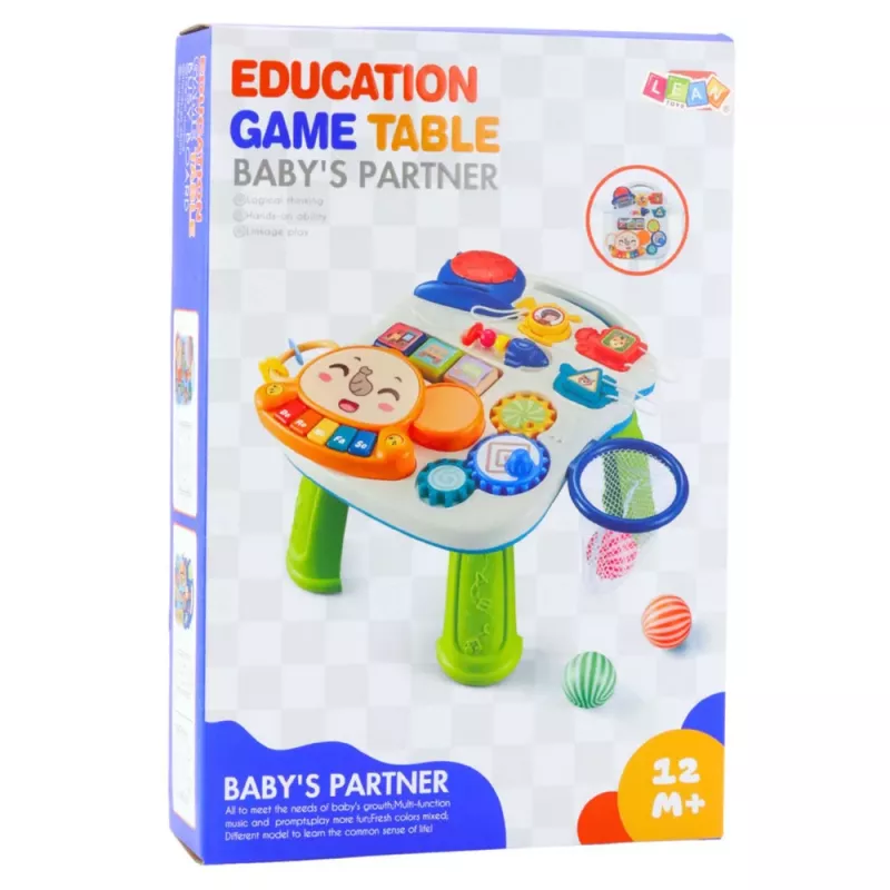 LEAN TOYS Interaktywny Stół Edukacyjny dla Maluchów Światła i Dźwięki Pastel 6-w-1