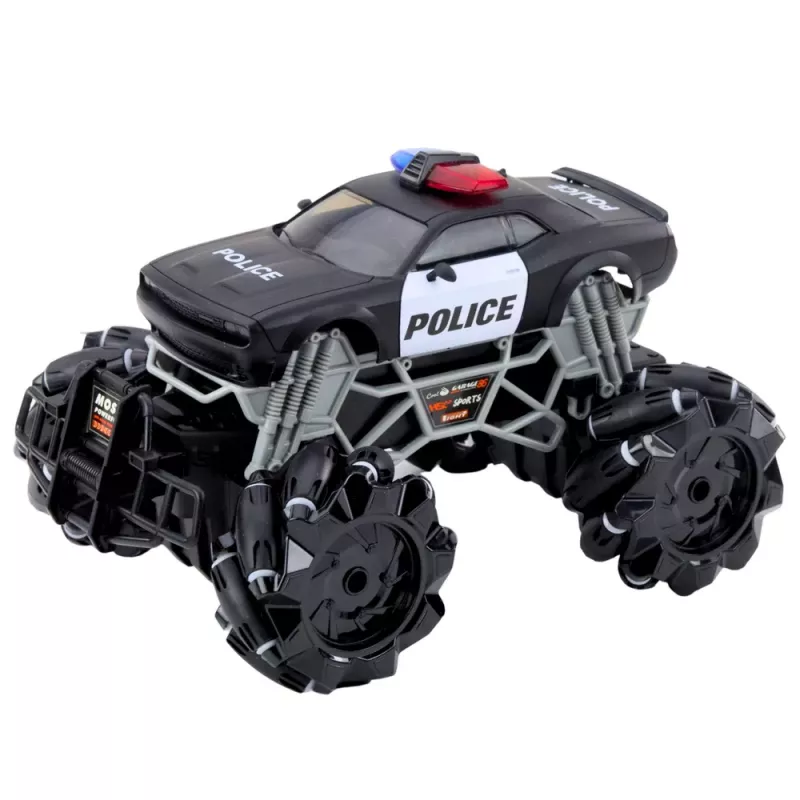 LEAN TOYS RC Policyjny Samochód Terenowy ze Światłami i Efektem Dymu 1:16