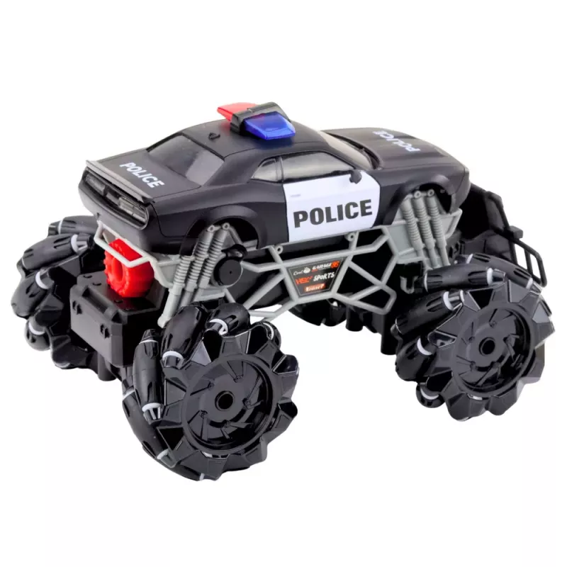 LEAN TOYS RC Policyjny Samochód Terenowy ze Światłami i Efektem Dymu 1:16