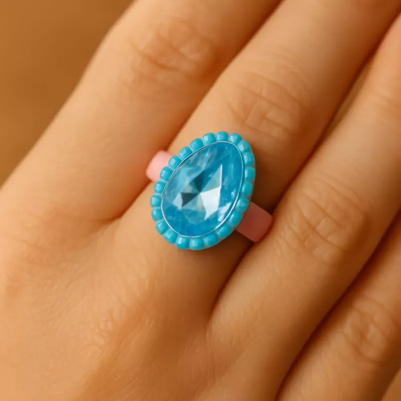 LEAN TOYS Beauty Set Children's Rings Colored Diamonds 50 pcs.