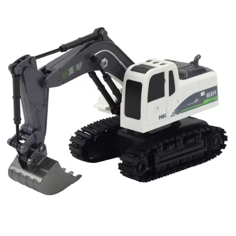 LEAN TOYS Zdalnie Sterowana Koparka Gąsienicowa RC z Światłami i Dźwiękami, Biała, Skala 1:24