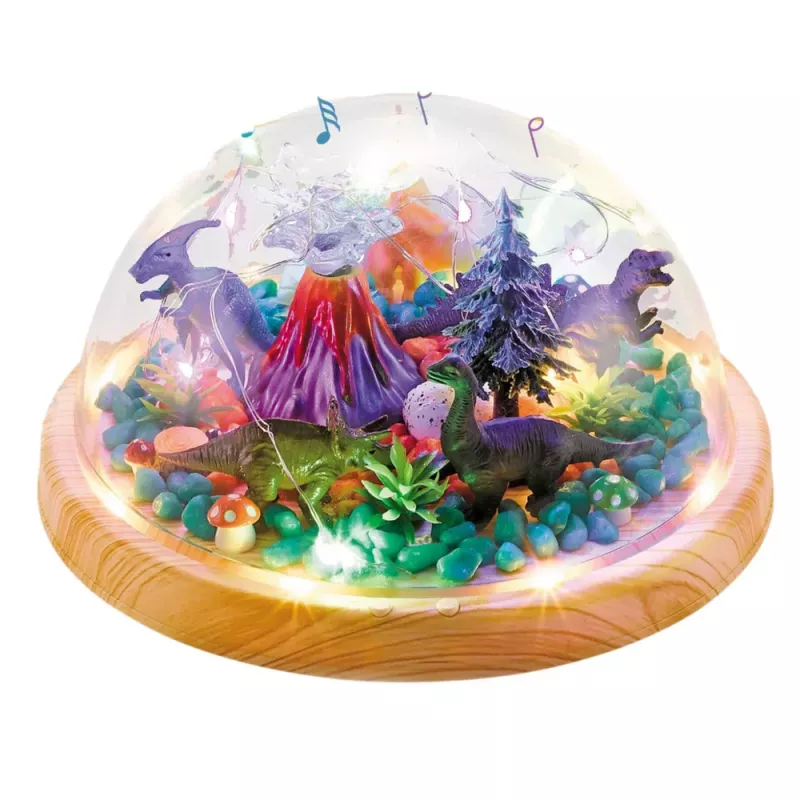 LEAN TOYS DIY Dinosaur Terrarium Creative Kit with Dome Night Light
