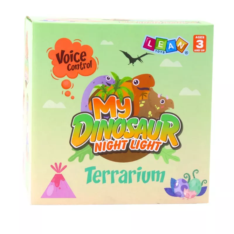 LEAN TOYS DIY Creative Dinosaur Terrarium Kit with Voice Control Night Light