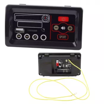 LEAN CARS Panel Muzyczny do Pojazdu na Baterię 12V - Czarny
