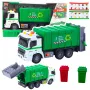 LEAN TOYS Śmieciarka z Koszem na Śmieci, Światła i Dźwięki, Zielona, Skala 1:16