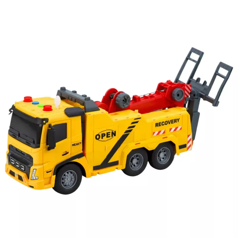 LEAN TOYS Samochód Laweta Pomoc Drogowa Hak Platforma Światła Dźwięki 1:16