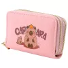 Portfel LEAN dwukomorowy z przegródkami na karty Capybara Pink 12,5 x 8,5 cm