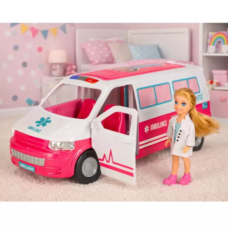 LEAN TOYS Mobilny Szpital Ambulans 2w1 Lalka Lekarz Akcesoria Medyczne