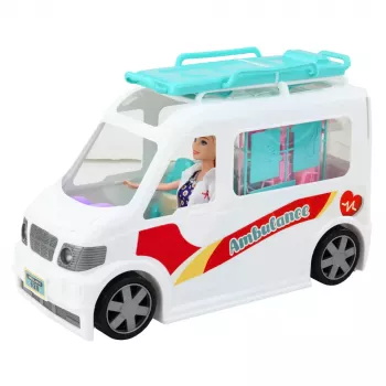 LEAN TOYS Mobilny Szpital Ambulans z Noszami 2w1 Akcesoria Doktora dla Lalek
