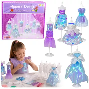 LEAN TOYS DIY Zestaw do szycia sukienek dla lalek Mały Projektant Mody 143 szt.