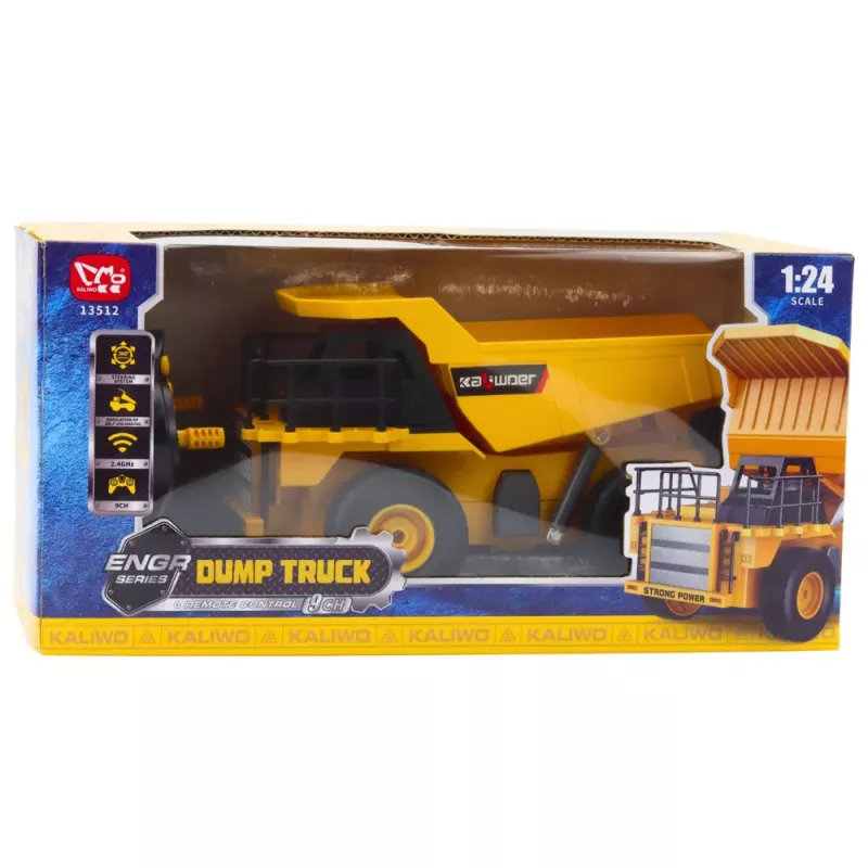 LEAN TOYS Zdalnie Sterowana Wywrotka Budowlana RC LED Światła 1:24