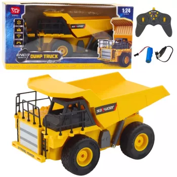 LEAN TOYS Zdalnie Sterowana Wywrotka Budowlana RC LED Światła 1:24