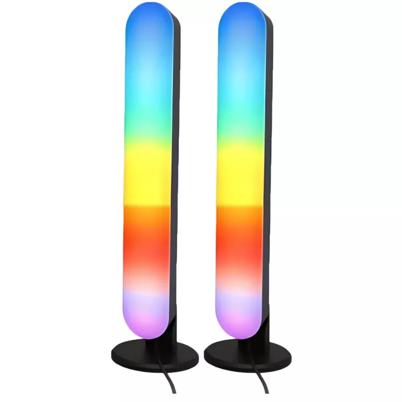 LEAN Zestaw ambientowych lamp biurkowych RGB LED do gier z pilotem 2 szt.