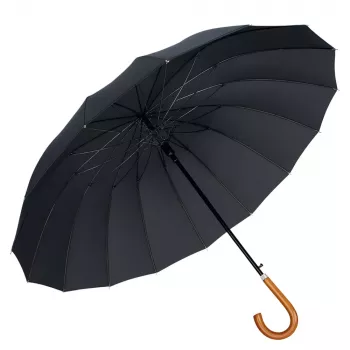 LEAN Duża automatyczna parasolka z osłoną ramienia 24-żebrowa Czarna 115 cm