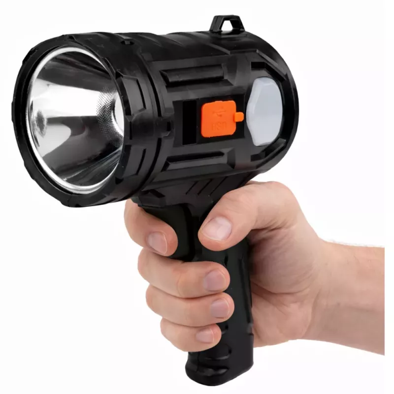 LEAN LED Solar Searchlight Flashlight 6 Modes Powerbank Replaceable Filters 19 cm