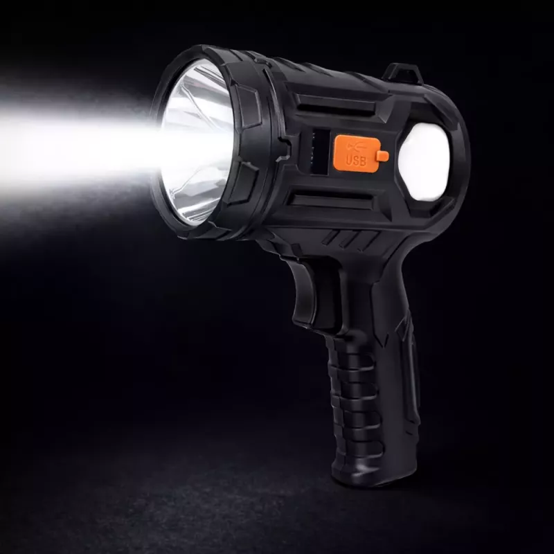 LEAN LED Solar Searchlight Flashlight 6 Modes Powerbank Replaceable Filters 19 cm