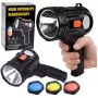 LEAN LED Solar Searchlight Flashlight 6 Modes Powerbank Replaceable Filters 19 cm