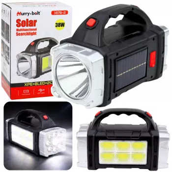 LEAN HB-1678 38W Multifunkcyjna Szerokokątna Latarka LED z Ładowaniem Słonecznym